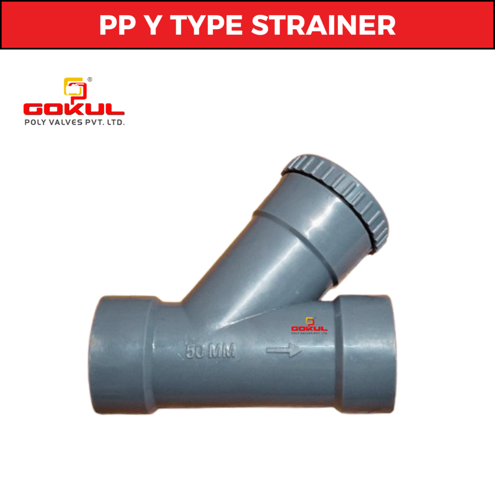 pp y type strainer flangend