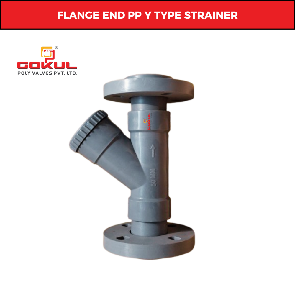 pp y type strainer flangend