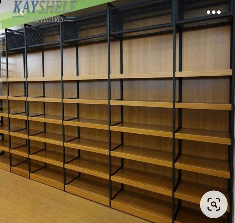 Display Rack - Metal And Wood, Variable Dimensions, Black Color | Multiple Shelves For Wine Bottle Storage, 100kg Load Capacity