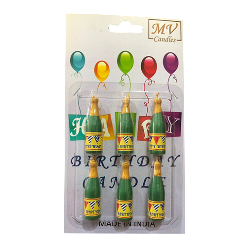 Green Bottle Birthday Candle - Design Type: Decorative