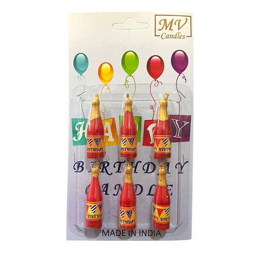 Red Bottle Birthday Candle - Design Type: Decorative