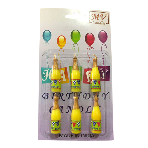 Yellow Bottle Birthday Candle - Design Type: Decorative
