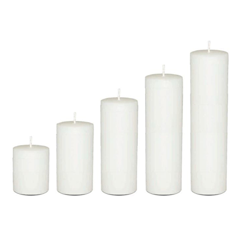 Plain Pillar Candles - Color: White