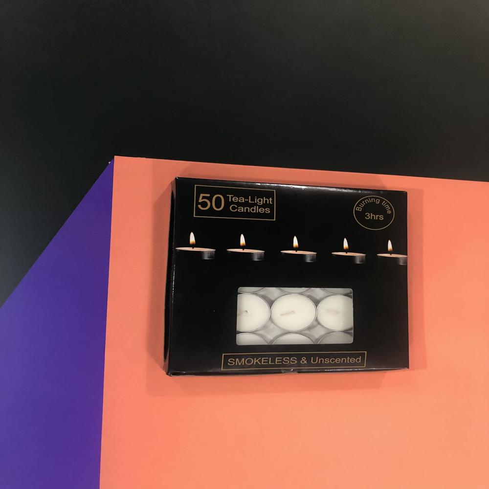 Smokeless And Unscented Tea Light Candles - Color: Black