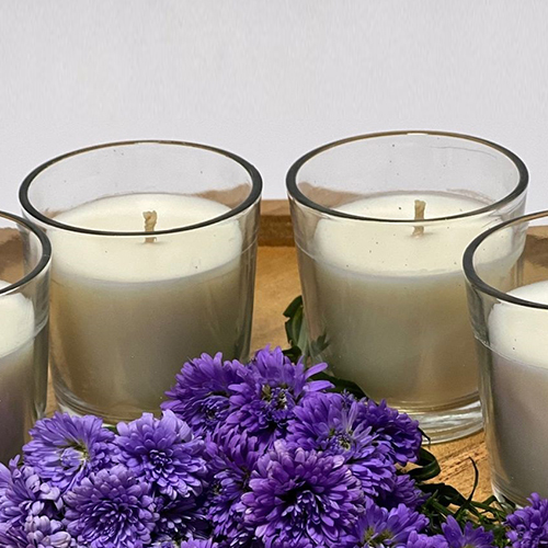 Glass Votive Candles - Color: White