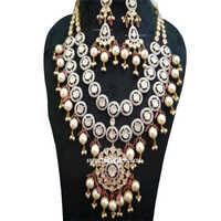 14kt Gold hallmarked Uncut Diamond Polki Necklace Set