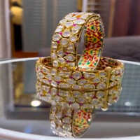 Kundan Polki Bangles - Color: Golden