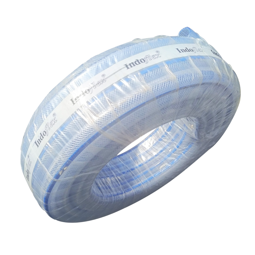 Pvc Medium Braided Hose 25mm - Color: Transparent
