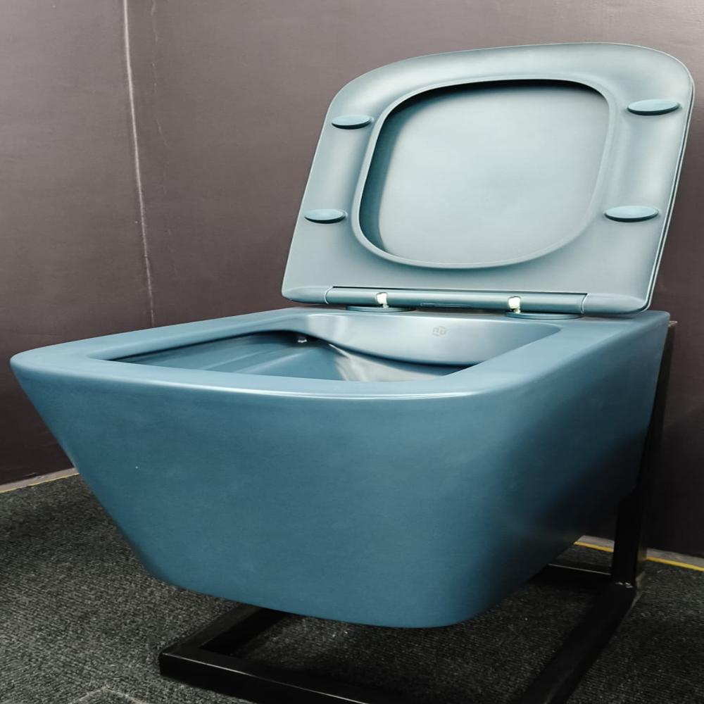 Wall Hung Toilet (Square) - Color: Green