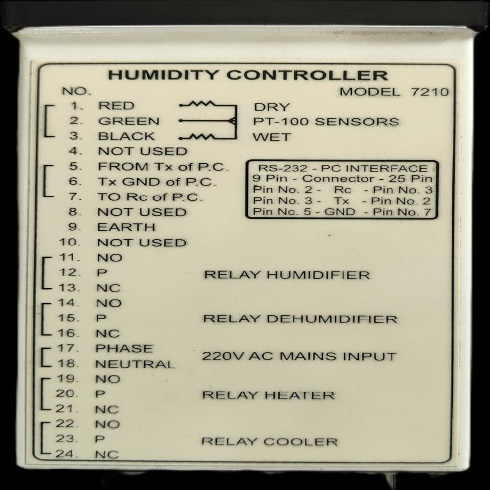 Digital Humidity And Temperature Controller Model 7210 - Material: Ms