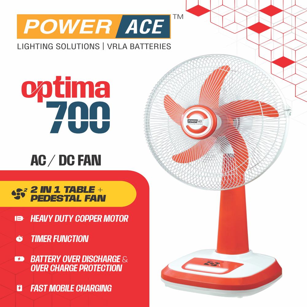 Ac/dc 16 Inch Fan - Blade Material: Pvc