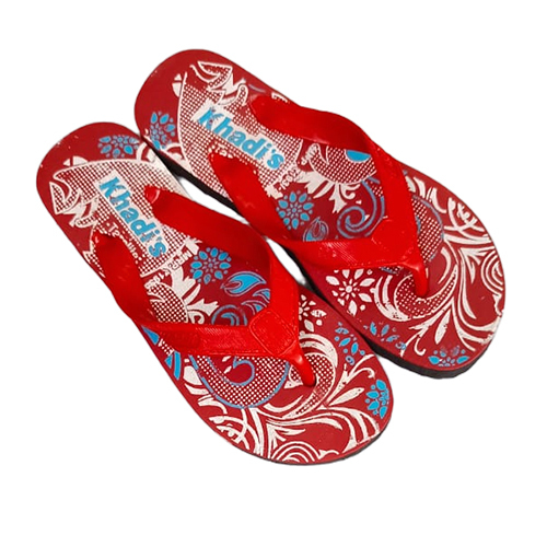 Red Rubber Slipper - Design: Trendy