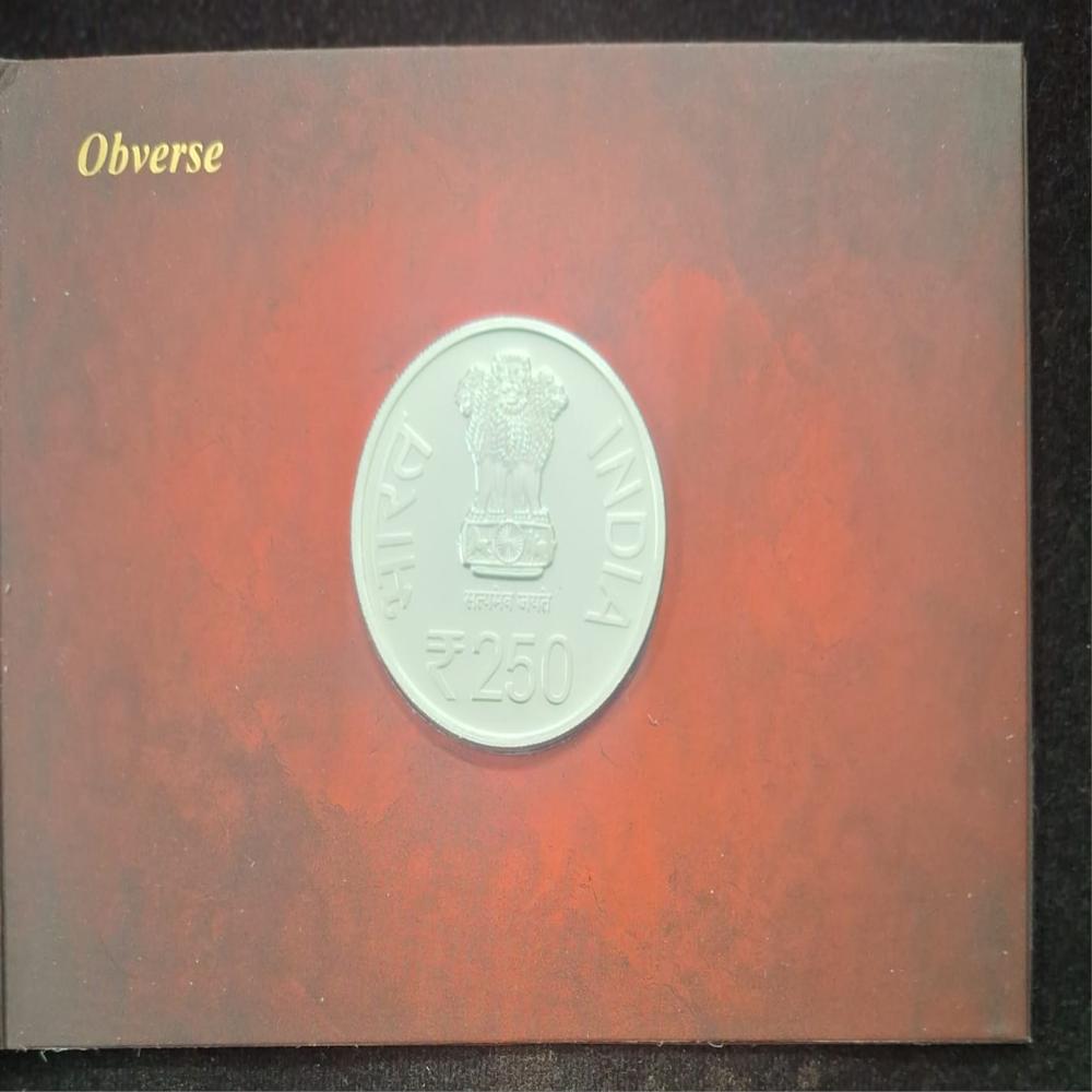 250th Session Of Rajya Sabha 250 Rs. Silver Unc Coin Set - Feature: Corrosion Resistant
