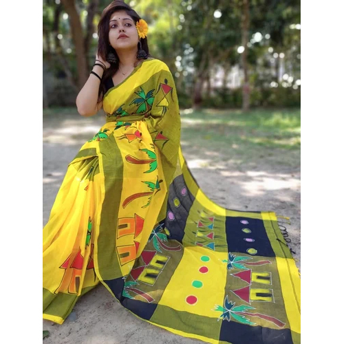 Handloom Cotton Handpaint Sarees