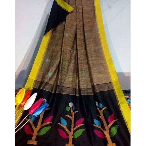 Handloom Tree Design Cotton Silk Saree With Blouse