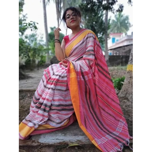 Khadi Cotton Design Saree With Blouse