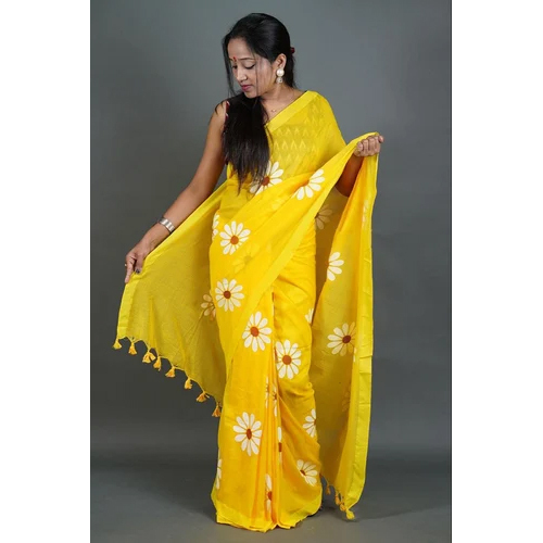 Handloom Khadi Cotton Printed Saree