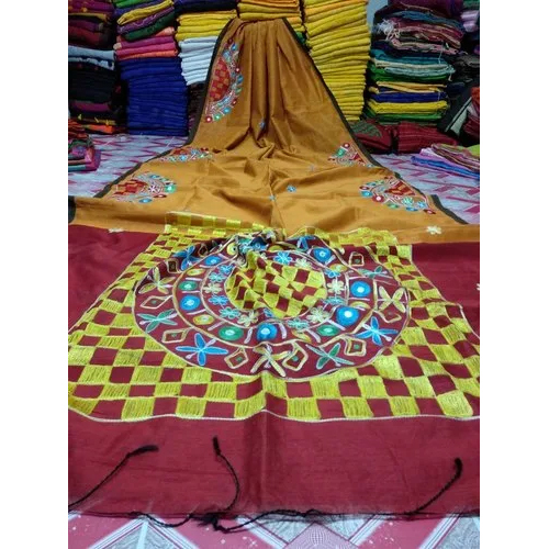Cotton Silk Daba Design Saree With Blouse