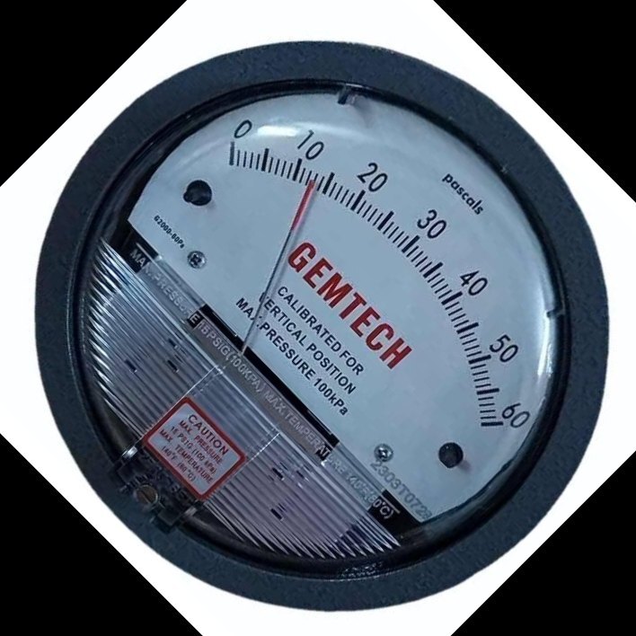 GEMTECH Differential Pressure Gauge By Wholesale Dealers Range 0 to 60 Pascal