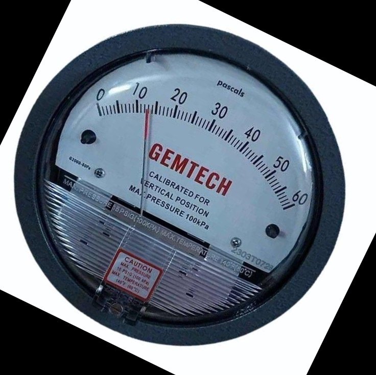 GEMTECH Differential Pressure Gauge By Wholesale Dealers Range 0 to 60 Pascal