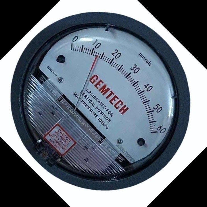 GEMTECH Differential Pressure Gauge By Wholesale Dealers Range 0 to 60 Pascal