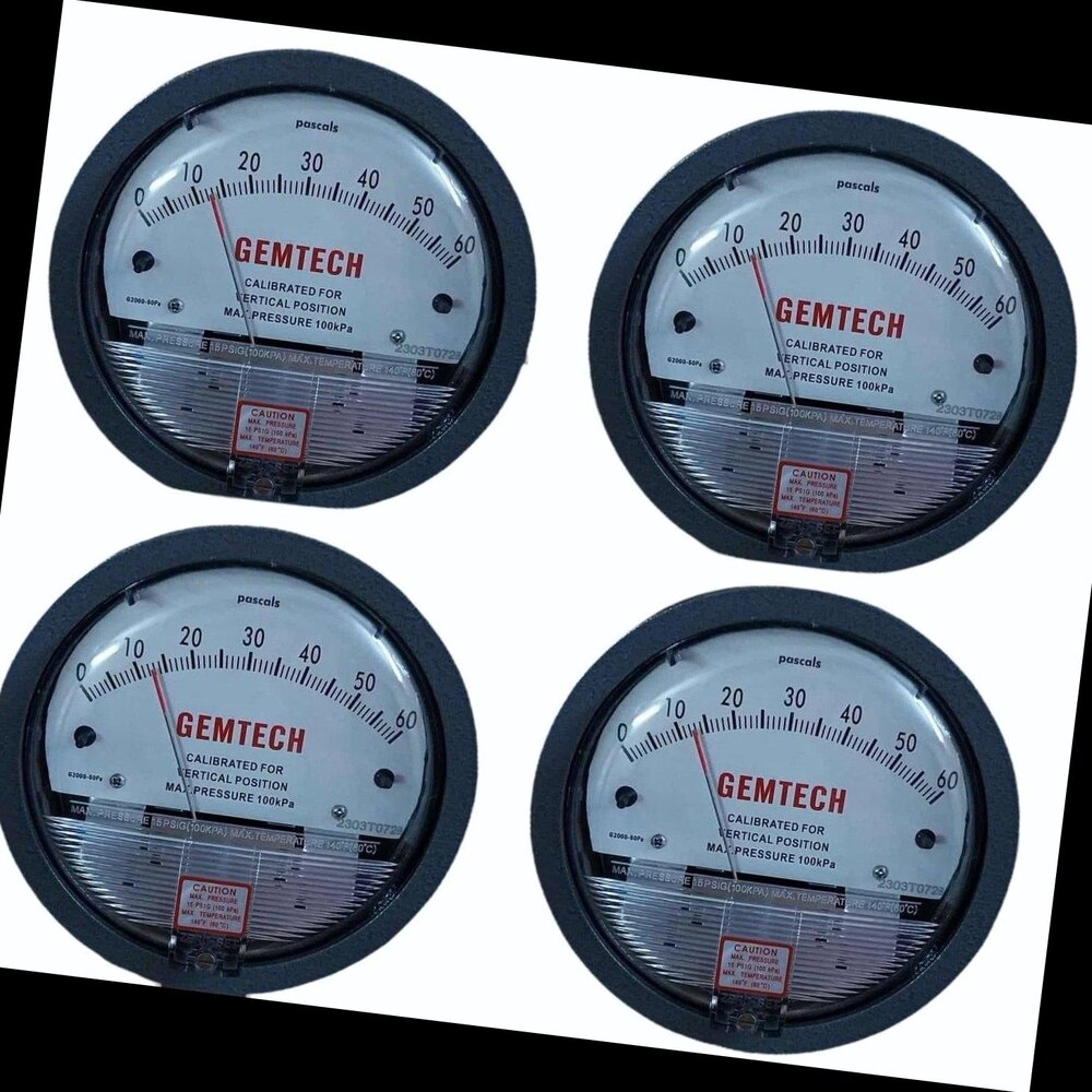 GEMTECH Differential Pressure Gauge By Wholesale Dealers Range 0 to 60 Pascal