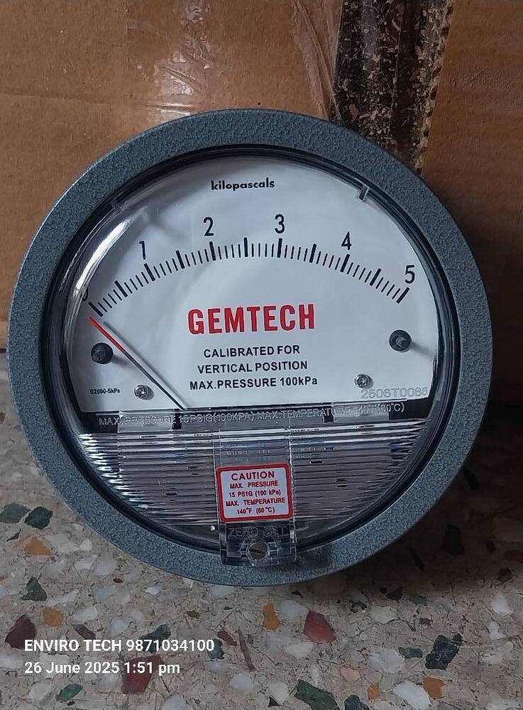 GEMTECH G2000-15 MM Differential Pressure Gauge 0-15 MM