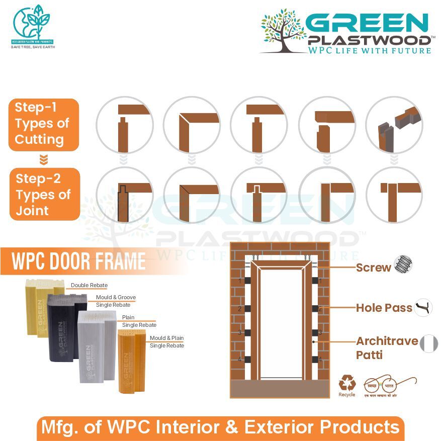 Wpc Door Frame - Color: Ivory & Brown