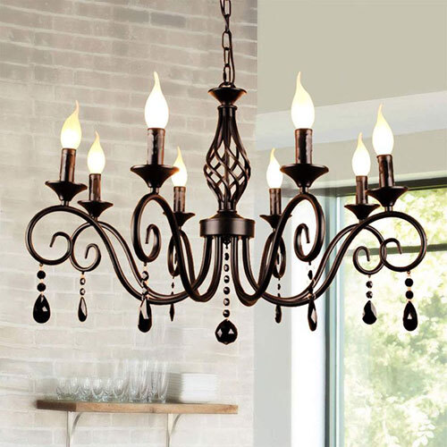 Matte Black Finish Chandelier