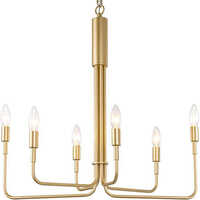 6 Bulb Gold Finish Chandelier