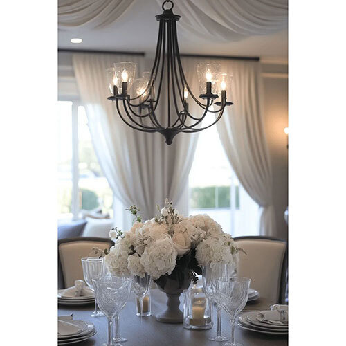6 Bulb Gold Finish Chandelier