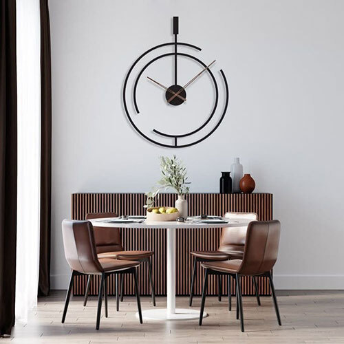 Matte Black Finish Wall Clock - Battery Life: 1 Years