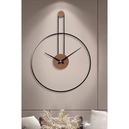 Matte Black Finish Wall Clock - Battery Life: 1 Years