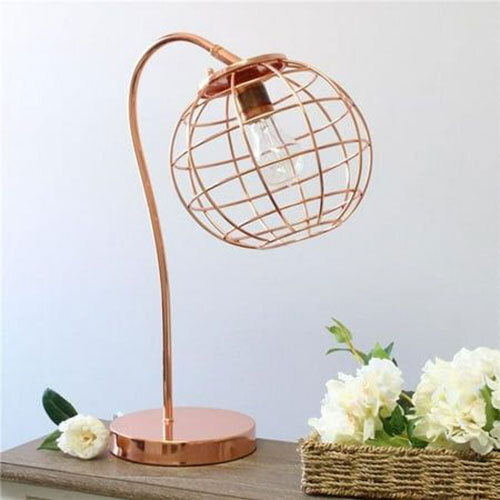 Matte Rose Gold Finish Iron Table Lamp - Material: Metal