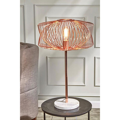Matte Rose Gold Finish Iron Table Lamp - Material: Metal