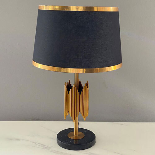 Matte Black Finish Table Lamp - Material: Metal