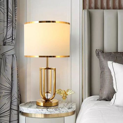 Gold Luster Glass Dome Table Lamp