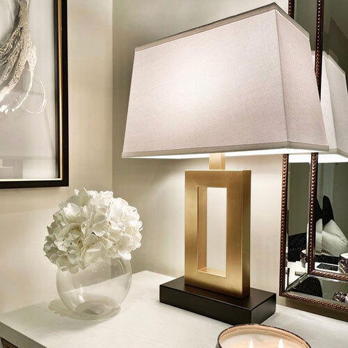 Gold Luster Glass Dome Table Lamp
