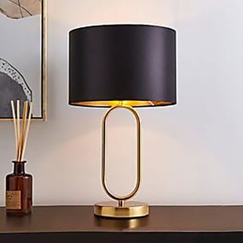 Gold Luster Glass Dome Table Lamp