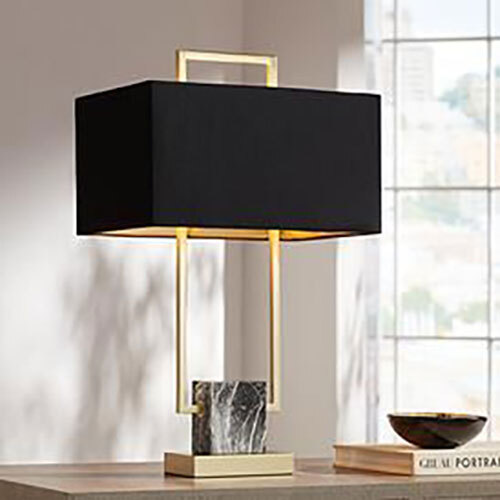 Gold Luster Glass Dome Table Lamp