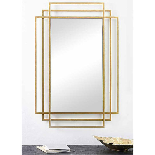 Wall Mirror In Iron With Golden Tpr Finish - Glass Thickness: 2-5 Millimeter (Mm)