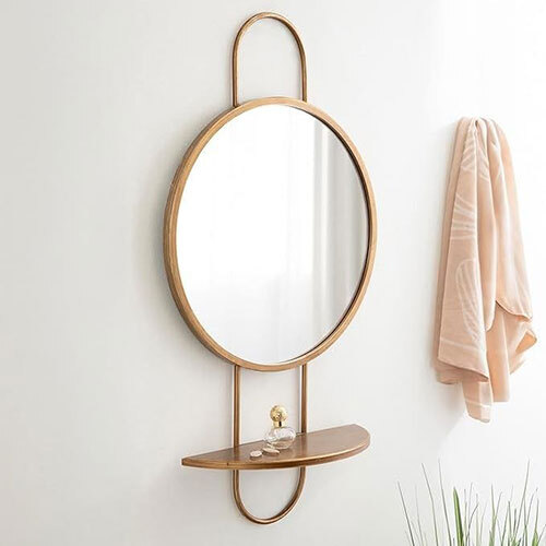Iron Golden Finish  Wall Mirror