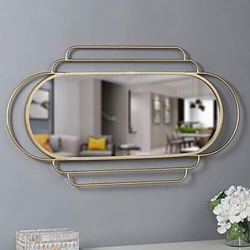 Iron Golden Finish  Wall Mirror
