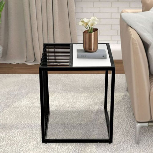 Matte Black Finish Side Table - Application: Home