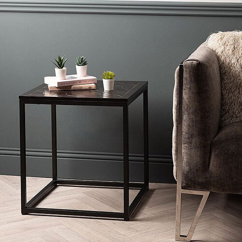 Matte Black Finish Side Table