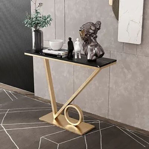 Black Glass Top Console Table - Application: Home
