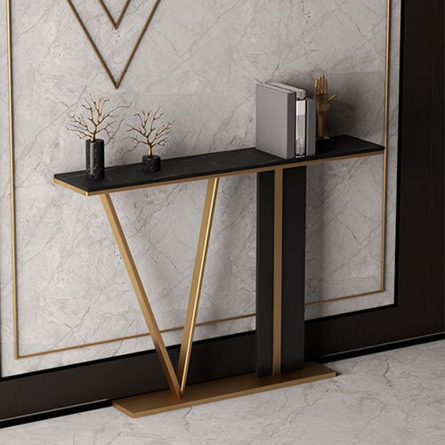 Black Glass Top Console Table - Application: Home