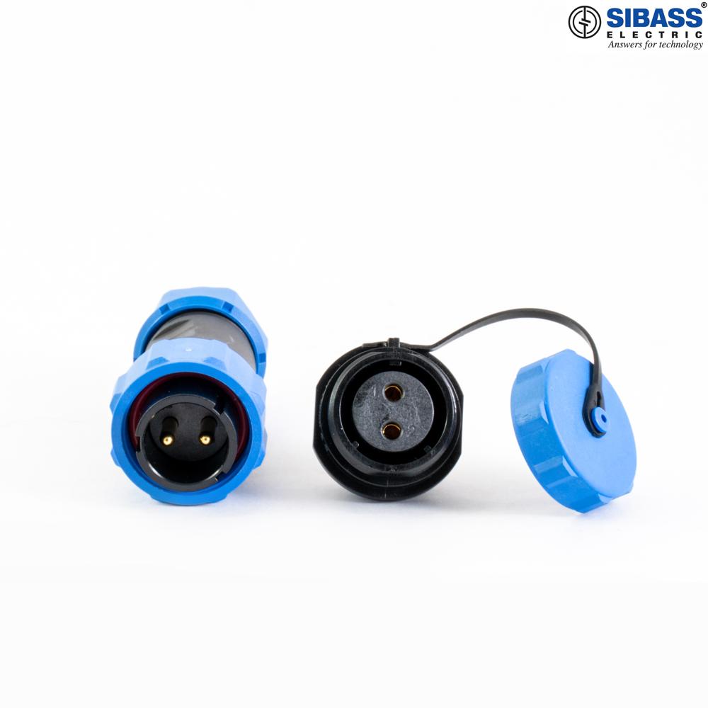 IP68 WATERPROOF CONNECTOR 17MM 2 PIN - STRAIGHT TO PANEL MOUNT