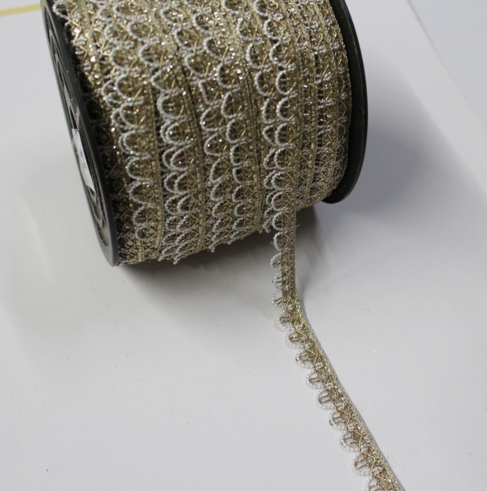 Fancy Golden Moti Lace