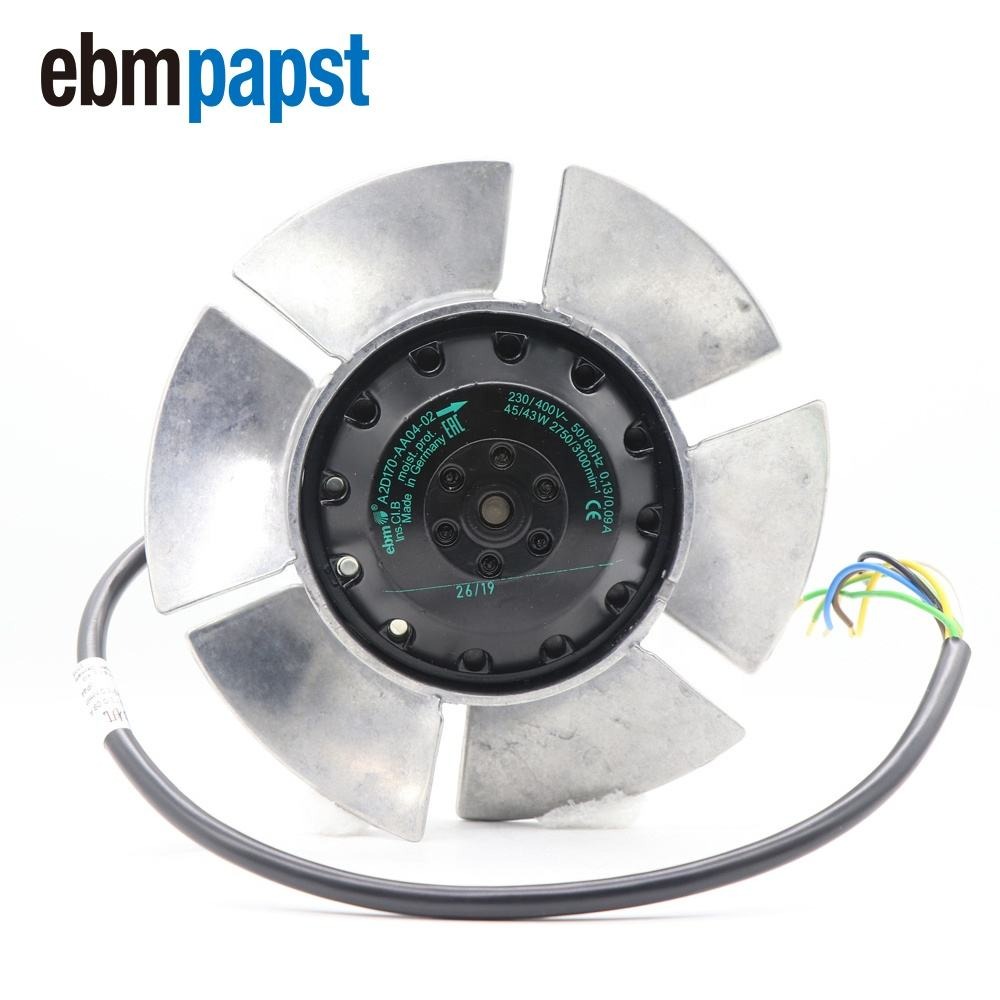 ebmpapst A2D170-AA04-02 170mm 43W 230V AC 0.13A 2750RPM Ball Bearing Inverter Servo Motor Axial Cooling Fan
